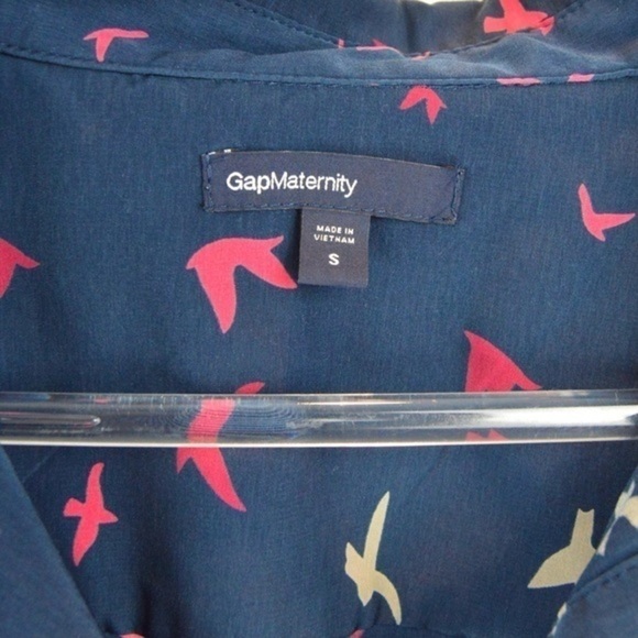 GAP Bird Print Navy Blue Maternity Legging Tunic Top Dress, Small - Picture 3 of 10